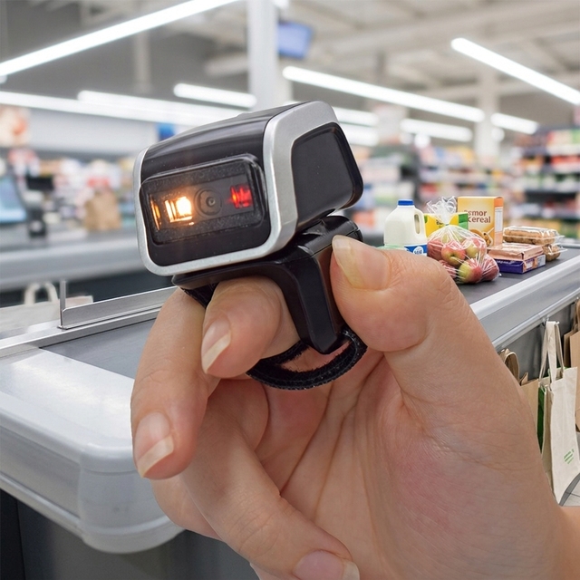 Wireless Wearable Finger QR Code Reader CMOS for USB Portable 2D Ring Barcode Scanner in Stock