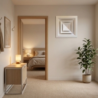 Diffuseur de plafond carré moderne en alliage d'aluminium pour système CVC, durable