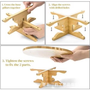 Wooden dessert <b>plate</b> display stand, tea set, tableware and cake <b>rack</b>, fruit and food tray storage <b>rack</b> - Product Image 3