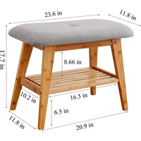 Nouveau tabouret en bambou pour le rangement des chaussures, banc créatif en bois massif pour chambre et salon
