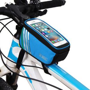 自転車バッグサイクリングアクセサリー防水タッチスクリーンMTBフレームフロントチューブ収納マウンテンロードバイクバッグ5.0インチ電話用 - Product Image 1