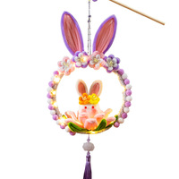 Kit d'artisanat créatif Lapin et Fleur de Lotus avec fils torsadés pour lampe lumineuse en forme de lapin à faire soi-même pour enfants