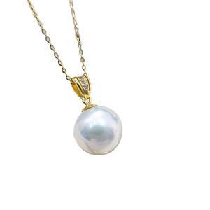 Colgante de Plata S925 con Cuentas Redondas de 8-13 mm, Accesorios de Perlas para DIY, Collar de Jade de Moda, Perlas Sueltas 30916 - Product Image 5