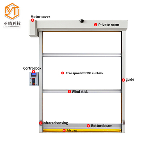 Porta Transparente Automática de PVC à Prova d'Água em Aço Inoxidável YT para Uso em Fábrica/Armazém/Lavagem de Carros - Product Image 2