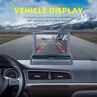 Écran de recul portable pour voiture OLED 4,3 pouces 12V OEM avec couvercle rabattable, TV, Android Auto, USB, stéréo, design pliable