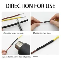 1,7: 1 negro 0,8mm ~ 30mm Tubo termorretráctil de silicona funda de Cable Flexible aislado alta temperatura DIY Protector de envoltura de alambre