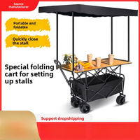 Chariot de voyage pliable en acier de haute qualité pour le camping en plein air avec table et pare-soleil – Vente en gros