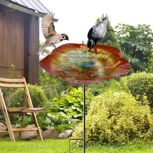 Thân Thiện Với Môi Ngoài Trời Hướng Dương Sắt Kim Loại Cổ phần <span class=keywords><strong>Bird</strong></span> Trung Chuyển Hình Dạng Hoa <span class=keywords><strong>Bird</strong></span> Tắm Trung Chuyển Cho Ngoài Trời Vườn - Product Image 5