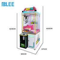 Machine à griffes à monnayeur, jeu de grue à prix en forme de chat avec barre lumineuse LED pour salle d'arcade