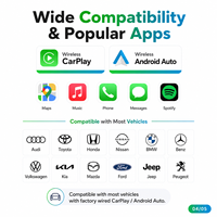 Adaptador Inalámbrico 2 en 1 para CarPlay y Android Auto, Dongle USB Mini para Auto, Conexión Inalámbrica, Plug and Play para iPhone y Android