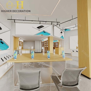 Diseño de tienda de teléfonos móviles, mesa de mostrador de exhibición de teléfono móvil de <span class=keywords><strong>madera</strong></span> duradera personalizada para escaparate de teléfono móvil - Product Image 3