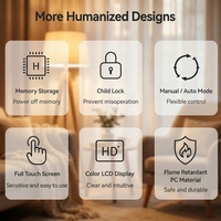 Thermostat intelligent OLED mural à écran tactile avec contrôle vocal via application WiFi, chauffage et refroidissement manuels, capteur NTC