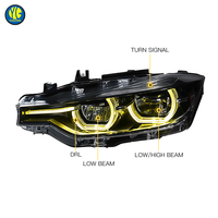 YU GUANG pour BMW Série 3 F30 F35 320i 330i 340i Phare 2013-2018 Feux de jour améliorés Phare avant