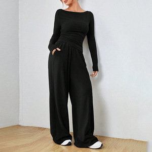 Ensemble de survêtement décontracté pour femmes à manches longues et pantalon long, best-seller de l'été et du printemps, adapté à un usage quotidien et aux activités sportives - Product Image 4
