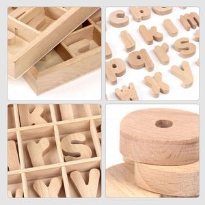 26PCS ABC Wooden <b>Alphabet</b> <b>Blocks</b> Standing Stacking 3D Natural Wood Letters Sensory Learning Toy - Product Image 3