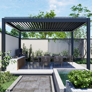 <span class=keywords><strong>Pergola</strong></span> bioclimatique en aluminium pour extérieur 3x3m, imperméable, revêtement poudré, balcon, jardin, gazebo, lames orientables, terrasse - Product Image 4