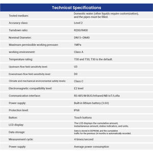 Compteur de <span class=keywords><strong>débit</strong></span> d'eau ultrasonique à connexion filetée 20 mm R160 4 m³/h, contrôle de vanne à distance en laiton 4G, compteur d'eau intelligent - Product Image 6