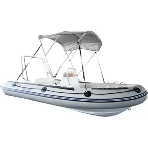 RIB con CE Barco de costilla inflable de casco rígido Barco de costilla de aluminio Barco de aluminio inflable de 14 pies