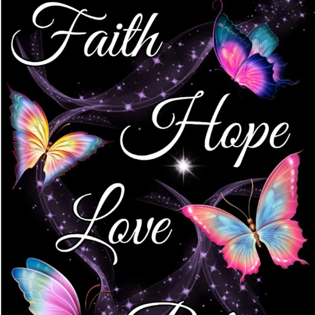 Wholesale Faith Hope Love 5D butterfly art Diamond Painting Kits for Adults