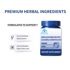 Kalsiyum 600mg Mineraller İçeren Formül OEM ISO9001 HACCP Tabletler Günlük Takviye Edici Kalsiyum Glukozamin Kondroitin Çiğnenebilir Tabletler - Product Image 6