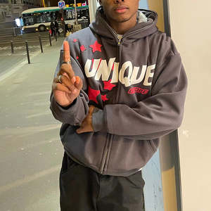 <span class=keywords><strong>เสื้อ</strong></span><span class=keywords><strong>ฮู้</strong></span><span class=keywords><strong>ด</strong></span>ผู้ชายพิมพ์ลาย3D งาน OEM กำหน<span class=keywords><strong>ด</strong></span>โลโก้เองปักลายฝรั่งเศสเทอร์รี่เฮฟวี่เวทโอเวอร์ไซส์แบบรูดซิปสำหรับผู้ชาย - Product Image 1