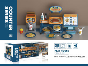 Juego de Imitación de Restaurante de Comida Rápida para Niños, Supermercado de Juguete con Pizza, Caja Registradora y Accesorios - Product Image 5