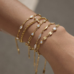 Stainless Steel Stackable Gold Bracelet Set for Women Anti‑Fade Women Fashion Jewelry Daily Gift - Product Image 2