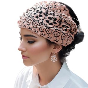 YASEEN Fashionable Women's Soft Headscarf <b>Hat</b>, Breathable and Eco-friendly Muslim Lace Pearl Headscarf, Suitable for All Seasons - Product Image 6