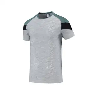 Summer Fitness Wear Short Sleeve Quick Drying Men's Sports T-Shirt Running Elastic Training Clothing