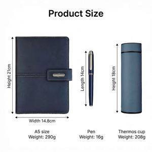 Juegos de Regalo Empresariales Promocionales, Juego de Cuaderno, Bolígrafo y Botella de Agua Aislada de Cuero con Logotipo Personalizado, con Empaque de Regalo - Product Image 2
