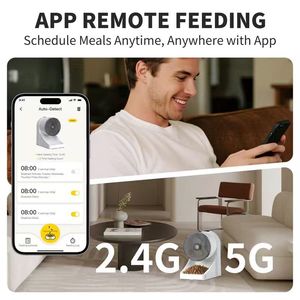 Comedouro Automático de Parede para Animais de Estimação com Tigela de Aço Inoxidável, Tampa Vedada e Design à Prova de Mofo para Gatos e Cães - Product Image 4