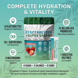 Poudre alimentaire détoxifiante naturelle Super Greens Amaz OEM, <span class=keywords><strong>sans</strong></span> OGM, sachets de poudre d'électrolytes Supergreen - Product Image 1