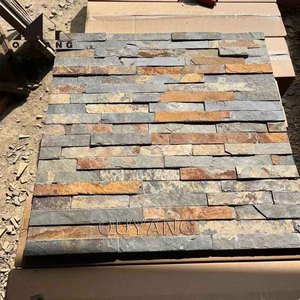QUYANG Vente en gros de panneaux de pierre naturelle irrégulière fendue, carreaux muraux de culture beige, revêtement extérieur - Product Image 6