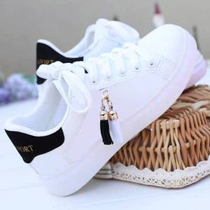 Baskets décontractées pour filles, chaussures de sport respirantes blanches à lacets pour femmes, idéales pour la course, le <span class=keywords><strong>tennis</strong></span> et la marche – Nouvelle collection été - Product Image 4