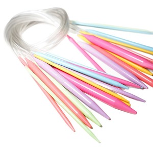 Aiguilles à tricoter circulaires <span class=keywords><strong>12</strong></span> pièces multicolores en plastique, outils pour le tricot manuel et le bricolage - Product Image 1