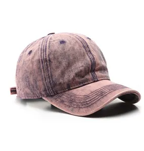 Personalized street washed denim duck tongue solid color men's and women's sun visor customized high quality 100% cotton