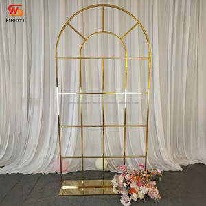 SMOOTH <b>Flower</b> Wall Backdrop Metal Elegant Frame Backdrop Wedding Stage Background - Product Image 4