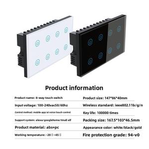 Cho tuya Alexa wifi nhà thông minh tường thiết bị chuyển mạch 6 gang ánh sáng hẹn giờ kiểm soát chuyển đổi 220V ABS điện thoại Wifi kiểm soát Max 10A Thông Minh EU - Product Image 5