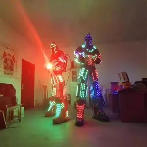 LED Stilts Walker Robot Costume Future Show Cloth Night Club DJ Led Light Robot Suit