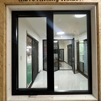 Ventana Abatible de Apertura Exterior con Aislamiento Acústico, Diseño Posmoderno, Marco de Aleación de Aluminio