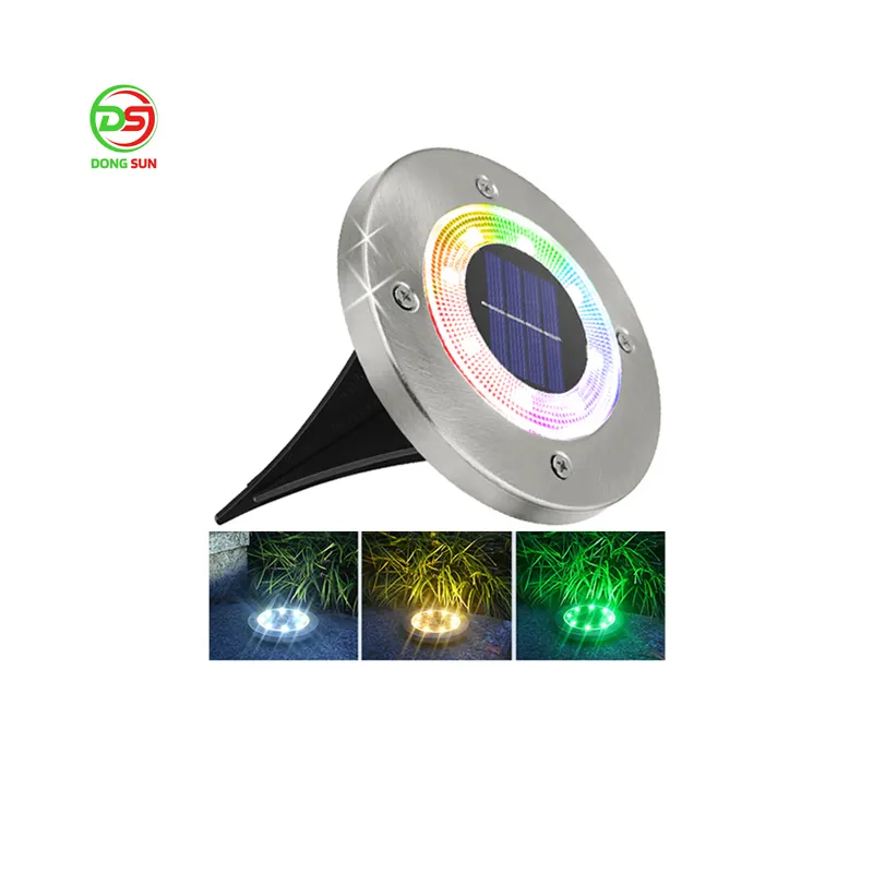 โคมไฟพลังงานแสงอาทิตย์8 LED กันน้ำ, ไฟสวนพลังงานแสงอาทิตย์สำหรับทางเดินลานดาดฟ้าสีขาว/อบอุ่นสีขาว/RGB