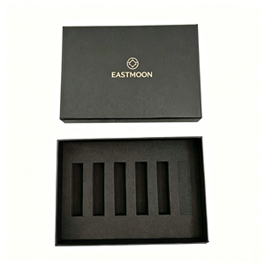 Luxury Black Perfume Gift Boxes with Hot Stamping Gold Logo - Rigid Cosmetic Packaging Box with EVA Insert - Product Image 5