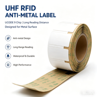 Étiquette RFID UHF personnalisée en papier 860-960 MHz avec puce UCODE7 pour suivi d'actifs, autocollant RFID flexible pour inventaire d'entrepôt et logistique