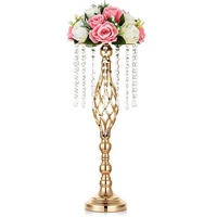 Support en métal pour vase, centre de table de mariage, support à fleurs avec acrylique pour table de mariage, décoration et fournitures de mariage