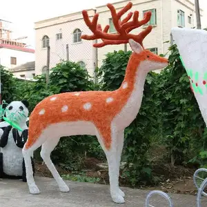Venta al por mayor al aire libre grande de metal de renos-Decoración 3D de Navidad para exteriores, luces Led grandes de 1,5x1,8 m con motivo de ciervo gigante, envío directo