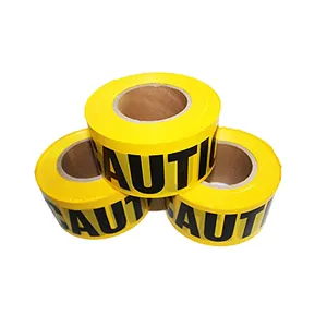 Mancai tùy chỉnh in thận trọng Băng Vàng 3inch x 1000 ft PE cảnh báo tap CAUTION Tape Rolls