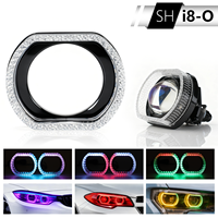 Lot de 2 éclairages décoratifs 5D O-Ring pour phares de voiture, lumières modifiées par application, couvercles décoratifs 5D, projecteurs LED pour phares