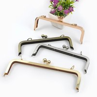 Deepeel BS401 20x7,5 cm, Accessoires DIY pour Sacs, Fermoirs Baiser pour Sacs à Main et Portefeuilles, Cadre de Porte-Monnaie Carré Lisse en Alliage, Anses de Sac