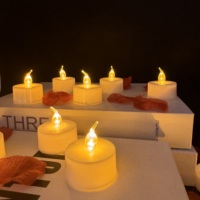 Mini bougies chauffe-plat LED scintillantes en plastique à motif de pilier sans flamme pour mariage et décoration de la maison