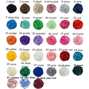 Phụ kiện hoa cài áo bằng ruy băng satin nhựa 5cm cao cấp phong cách Âu Mỹ, làm thủ công, hoa bốn mùa - Product Image 2